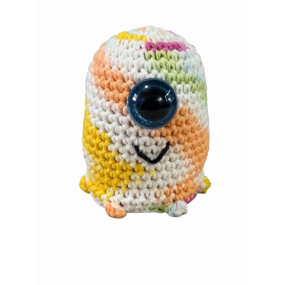 NEW Handmade Crochet Mini Monster Plushie cotton one eye